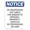Signmission OSHA Notice Sign, 14" Height, Rigid Plastic, No Trespassing Not Liable For Sign, Portrait OS-NS-P-1014-V-14947 - alternate 1